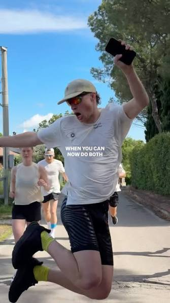 Runners in a candid group outdoors