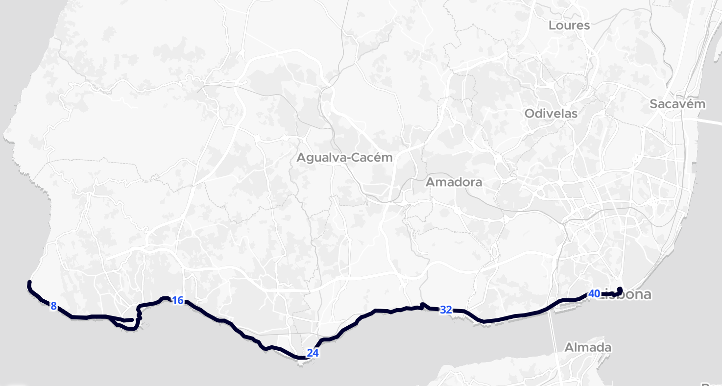 Lisbon Marathon 42.2km route