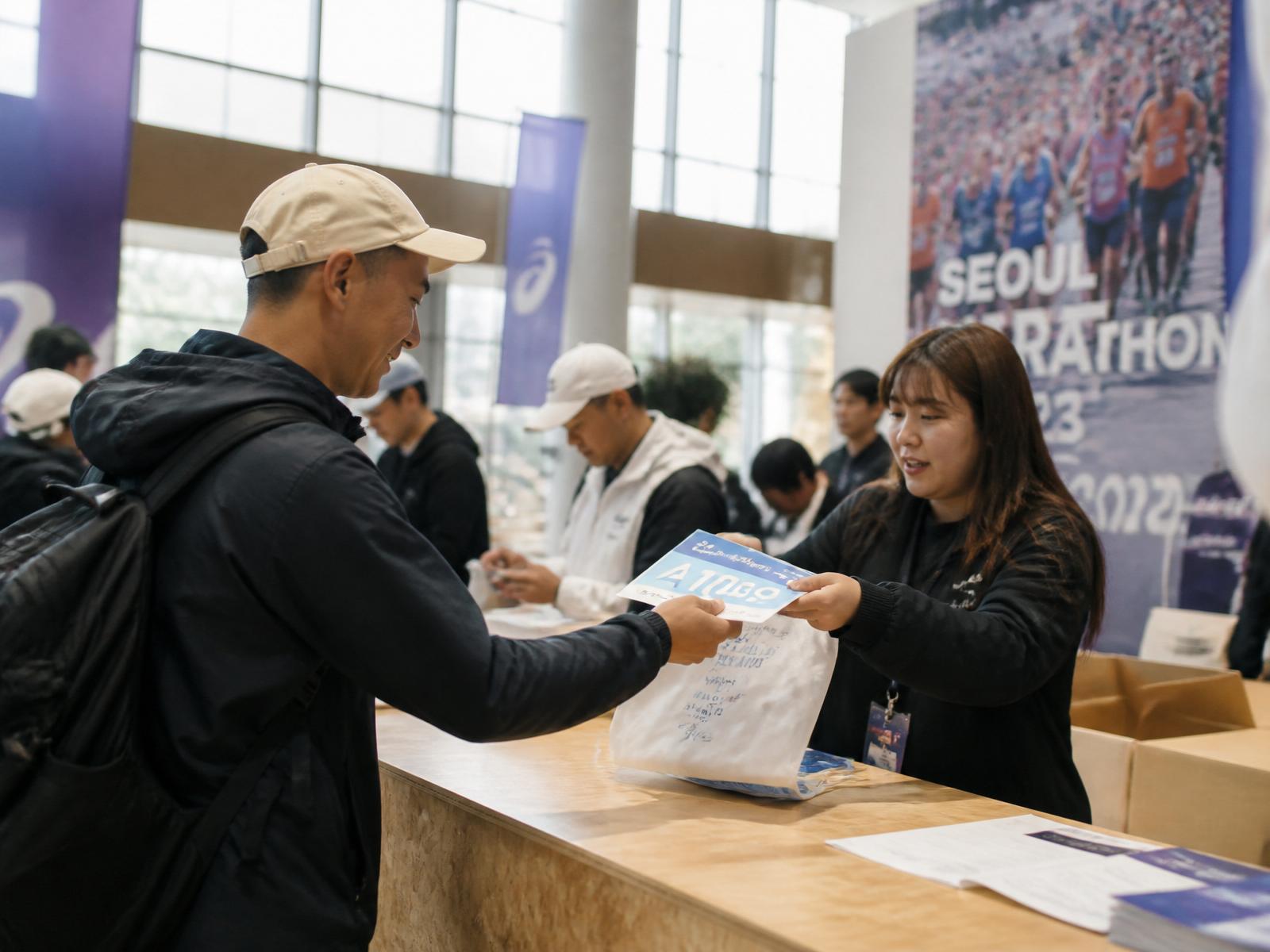 Bib pickup at the expo
