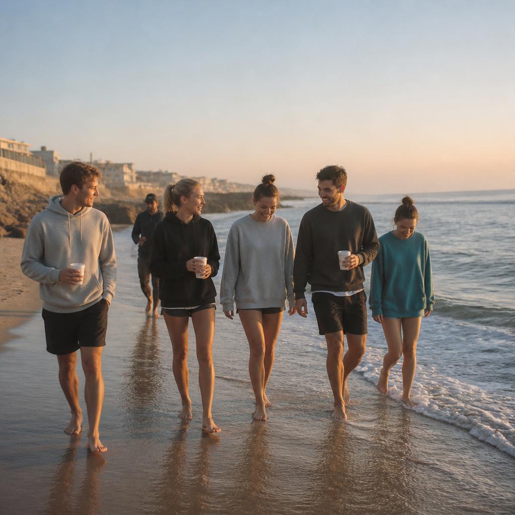 Sunrise beach walk